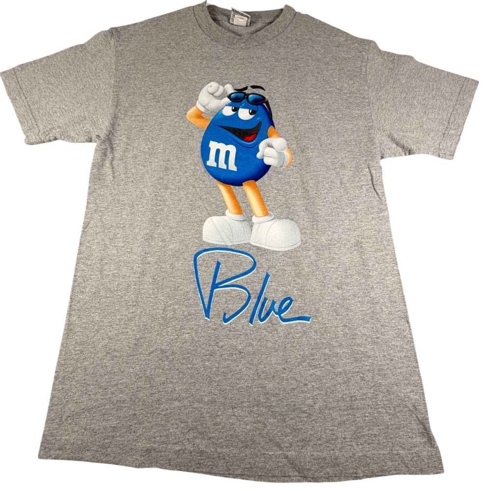 M&Ms Blue Character T-Shirt Mens Large Short Sleeve Candy Promo
